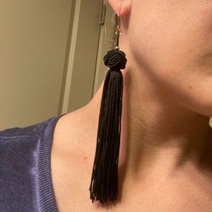 4/$10 All costume jewelry! Black Tassel Earrings